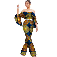 2019 Africa Cotton Wax Print Romper African Bazin Riche Sexy X11560-2