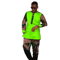 African Brand Clothing Mens Custom Shirt Long Sleeve Dashik Tops Long Y10841