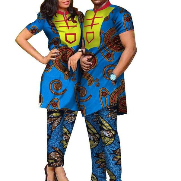 African Clothing Ankara Batik Top-Pants Sets for V11664