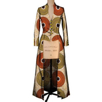 New African Trench Coat For Women Maxi Outwear Dashiki Wax Print Custom X10387