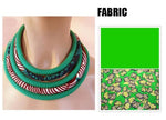 Ankara Fabric Tribal Statement Necklace Multi-Layered Handmade Jewelry Q11767