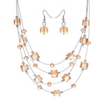 Minhin Women Bohemia Black Beads Jewelry Set Multilayers Necklace Q50166
