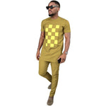 African Men Dashiki Short Sleeve 2-Piece Set Senator Style Y31834
