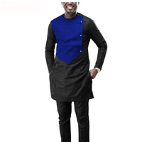 African Senator Design Long Sleeve Shirt-Pants Set for Men Y31849