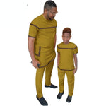 African Family Senator Style Short Sleeve Matching Set Dad and Son Y31840