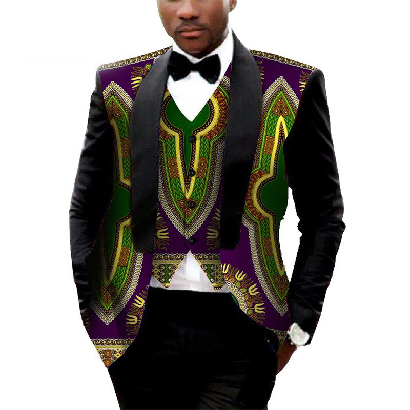 African Print Mens Ankara Suit Blazer - Dinner Jacket Tailored Fit