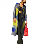 New African Dress For Women Dashiki Print Trench Coat Bazin Riche X11504