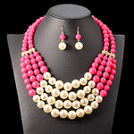Multi Simulated Pearl Necklace Top Quality Bohemian Customs Collar Bridal Q50220