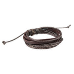Minhin Black/Brown/Beige Colors Multi Layers Leather Bracelet Women Q50154