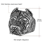 French Bulldog Punk Ring Men Jewelry Wholesale Gold Color Stainless Q50138
