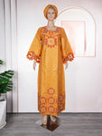 H&D African Clothing Dresses For Women Elegant Wedding Party Gown Ankara Dashiki Long Dress Roupas Bazin Riche Yellow Robes