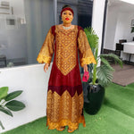 H&D Women Traditional African Dresses Bazin High Quality Embroidery Dresses White Traditional Dress for Wedding Party Occasions