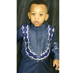 African Clothing Same Design Family Embroidery Dashiki Top-Pants Man V21601