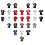 African Embroidery Slim-Fit T-Shirt Mandarin Collar Short Sleeve tee  Y20458