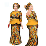 African Skirt Sets Printed Wax Two Piece Suits Bazin Riche Clothes for Women African Crop Top and Skirt Clothing WY1616