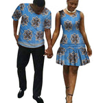 2 Piece Set African Dashiki Print Couple Clothing for Lovers Men Shirt Tops and pant women dress causal Fashion WYQ49