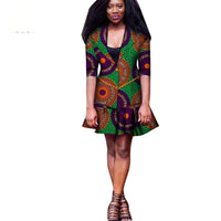 New Arrival African Sets For Women Dashiki Cotton Women Jacket and Mini Skirt Bazin Plus Size Africa Clothing WY6456