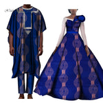 Couples Lover Clothes Print Dress African Clothing African Dresses for Women Bazin Shirt and Pants Men 3 Pieces Sets WYQ427