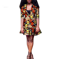 New Arrival African Sets For Women Dashiki Cotton Women Jacket and Mini Skirt Bazin Plus Size Africa Clothing WY6456