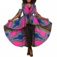 African Dashiki Print Dresses For Women Maxi Outwear Trench Coat X11505
