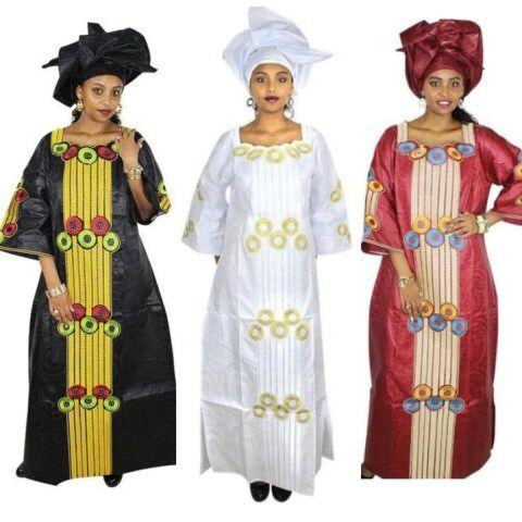 African Women Clothing New Bazin Riche Embroidery Design Long
