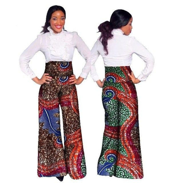 Dashiki African Print High Waist Loose Straight Pants for X11116