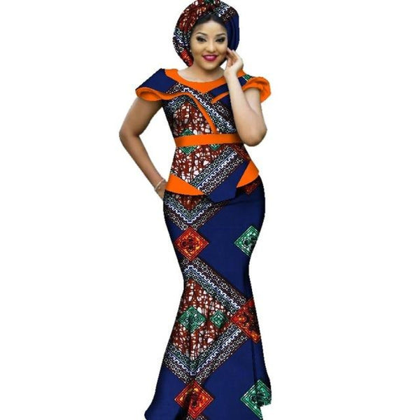 African Bazin Clothing Dashiki Ankara Bazin Design Long Party Dress For X11437
