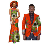 African Clothing For Couples Dashiki Bazin Women Dress Mens  V11687
