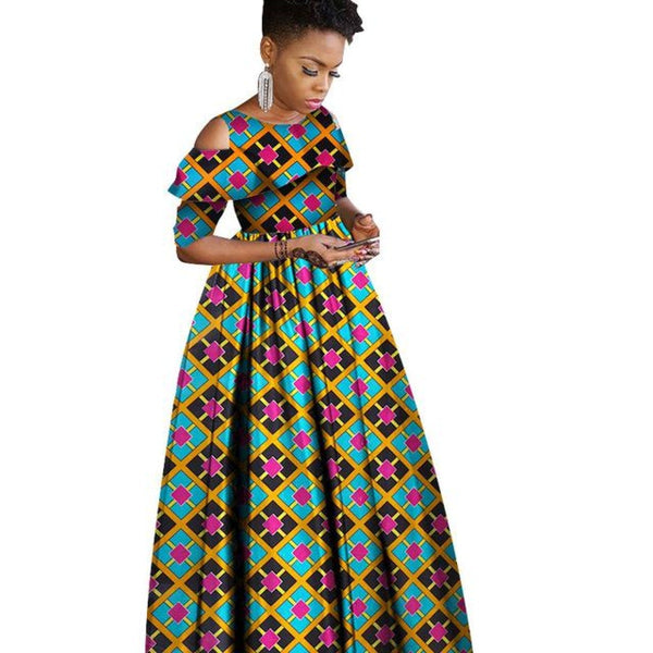 Yellow and red African Clothing for Women. Dashiki Long Dress. Women's  Clothing. Maxi. Ankara. Kitenge