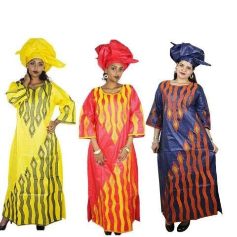 African Women Clothing New Bazin Riche Embroidery Design Long Dress with  X21259