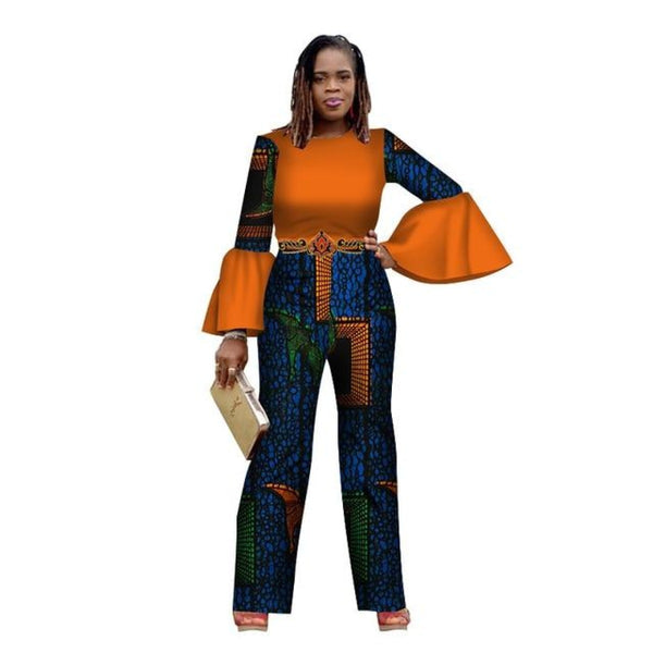 African Women Sexy Jumpsuit Cotton Wax Print Romper Bazin Riche Cotton X11495