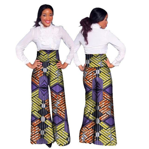 Dashiki African Print High Waist Loose Straight Pants for X11116