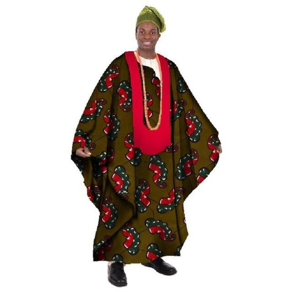 African Print Wax Tailored Long Men Loose O-Neck Robe Dashiki Y10904 ...