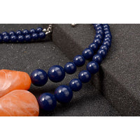 Bohemian Maxi Necklace Women Double Layer Beads Chain Resin Gem Vintage Q50205