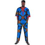 Traditional African Print Dashiki For Men Casual Top with Pants-Trousers Y10840
