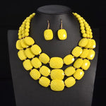 African Beads Jewelry Sets Statement Necklace Pendant Bib Beads  Q50204