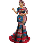 African Style Top and Long Skirt For Women Cotton Print Kitenge Ankara X11002
