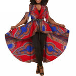 African Dashiki Print Dresses For Women Maxi Outwear Trench Coat X11505