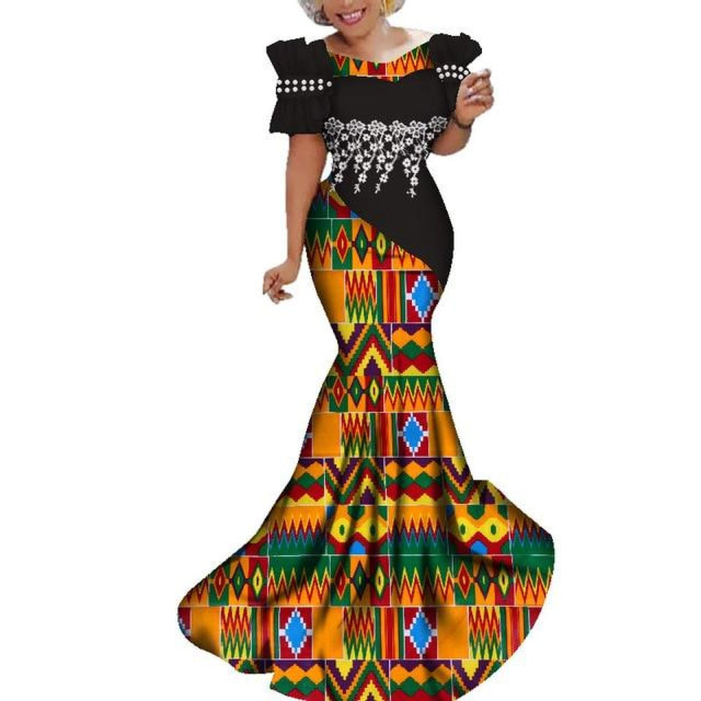 African Print Mermaid Style Long Dresses for X11377 – Afrinspiration