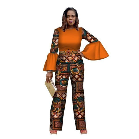 African Women Sexy Jumpsuit Cotton Wax Print Romper Bazin Riche Cotton X11495