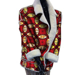 Customized African Prints Winter Coat With Fur for Women X10415
