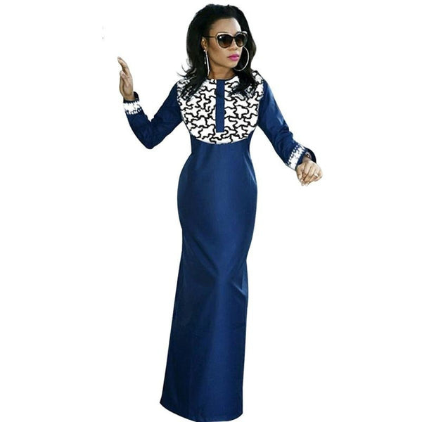 African Clothing Long Dress For Women Embroidered Bazin Soft Material X21154
