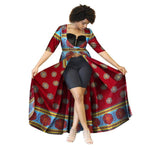 Casual Long Trench Coat Women Traditional African Cotton Print Bazin X10390