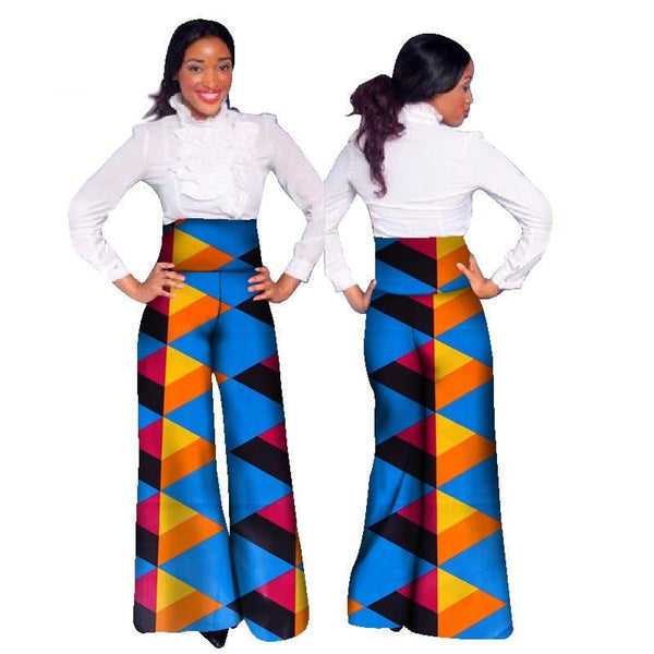 Dashiki African Print High Waist Loose Straight Pants for X11116