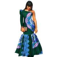 African Summer One-Shoulder Long-Sleeve Mermaid Prom Dress for X11342