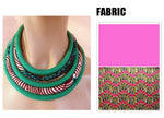 Ankara Fabric Tribal Statement Necklace Multi-Layered Handmade Jewelry Q11767