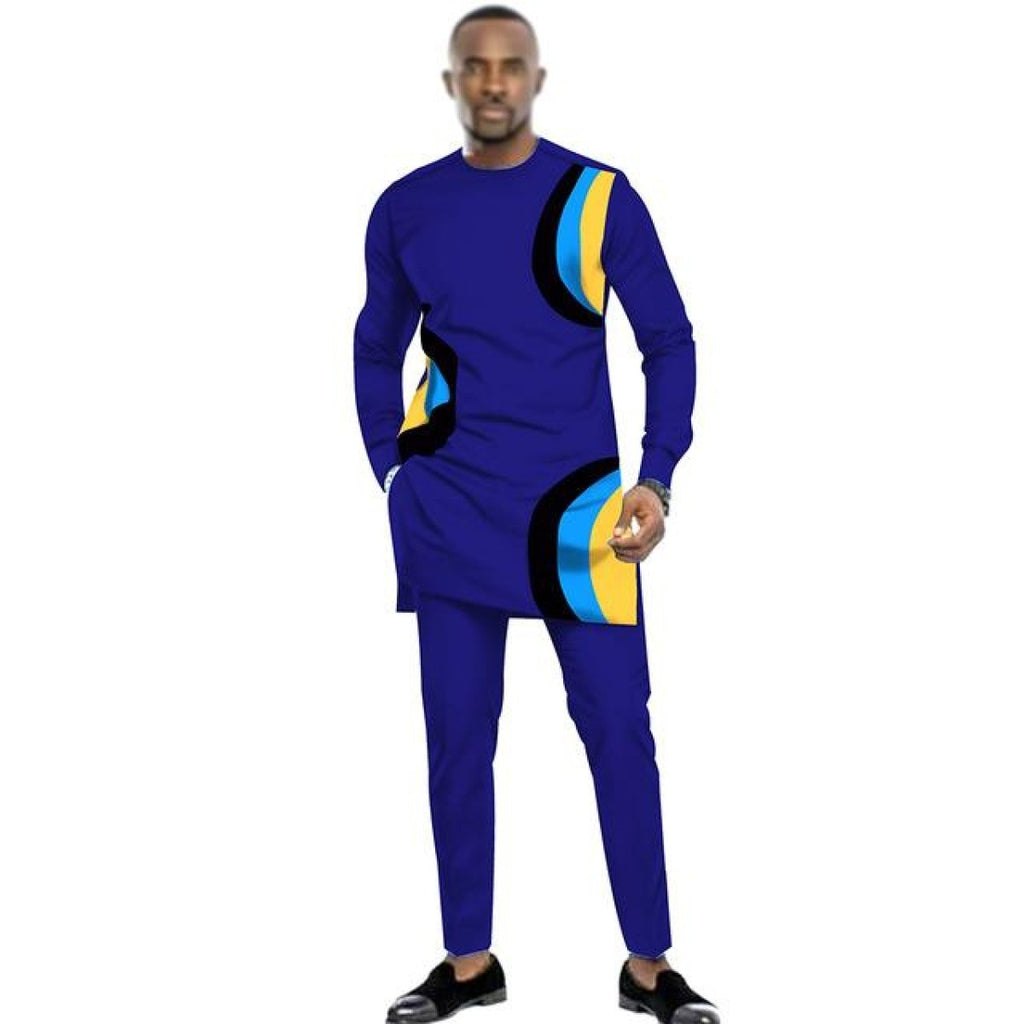 African Men Dashiki Long Sleeve 2-Piece Set Senator Style Y31833 ...