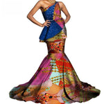 Africa Ankara Mermaid Floor -length Dress For Women X12084