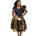 African Cotton Dashiki Wax Print Summer Dress for Women X11935