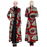 African Wax Print Trench Coat for Women X12086